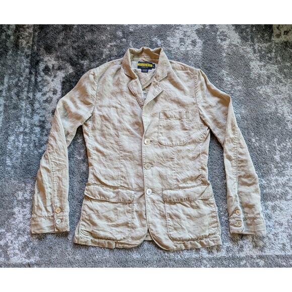 Vintage Ralph Lauren Rugby Women's 100% Linen Blazer Made In Japan - Size 0 RARE - Picture 1 of 16